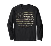 D-Day 82nd Anniversary Normandy D-Day Beaches USA Camo Flag Maglia a Manica