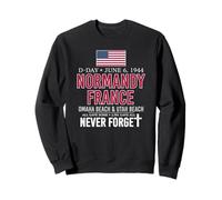 D-Day Normandia Francia Omaha Beach Utah Beach Never Forget Felpa