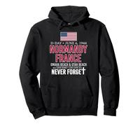 D-Day Normandia Francia Omaha Beach Utah Beach Never Forget Felpa con Cappuccio