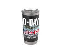 D-Day Normandia Spiagge Francia 6 giugno 1944 Ricordato per sempre Bicchiere termico in acciaio inox doppia parete