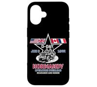 D-Day Star Flags Normandia Operazione Overlord Giugno 6, 1944 Custodia per iPhone 16