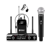 D Debra UHF UBR-102 microfono senza fili con Microfono palmare/Microfono archetto/Lavalier Microphone,Professionale UHF Cordless Dynamic Mic System,per chiesa,karaoke(1 palmare e 1 bodypack)