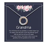 D Dongjiangjin Gift Regali per la nonna nana, 3 generazioni nonna collana gioielli regali per nonna nonna nonna regali di Natale compleanno nonna nonna regali di Natale …, Zirconia cubica