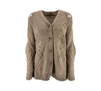 D.Exterior - Cardigan Maglia Marrone con Trame Aperte - -Knitwear -Donna -Marrone -S