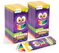 D-FantiX 24 confezioni di matite colorate in blocco, 288 conteggi di matite colorate pre-affilate, regali di ritorno a scuola per gli studenti, forniture scolastiche per bambini, ragazzi, ragazze