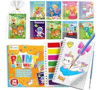 D-FantiX 24 pezzi libro da colorare con acquerelli per bambini, carta da pittura ad acquerello, per bambini dai 3 4 5 6 7 anni