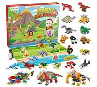 D-FantiX Calendario dell'Avvento di Natale per bambini, 24 in 3, mini dinosauro animali, set di giocattoli da costruzione, 24 giorni di Natale, conto alla rovescia, regalo a sorpresa per ragazzi e