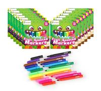 D-FantiX Confezione da 12 pennarelli lavabili profumati alla frutta per bambini piccoli, set di penne colorate con punta in feltro da 144 punti, forniture artistiche sfuse, forniture artistiche per il