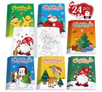D-FantiX Confezione da 24 libri da colorare natalizi per bambini, bomboniere per feste di Natale per bambini, attività natalizie, regali per ragazzi e ragazze, regali di Natale, premi, calze,