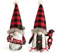 D-FantiX Decorazioni di gnomi natalizi, confezione da 2 gnomi svedesi fatti a mano, statuetta scandinava nordica di grandi gnomi in peluche di elfo di Natale, decorazione per la casa, regalo di San