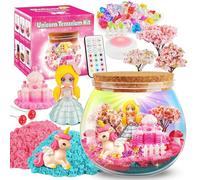 D-FantiX Kit per terrario da principessa unicorno, per ragazze, luce notturna a LED, ideale come regalo di Natale, arte e artigianato, per bambini
