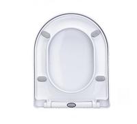 D forma sedile del toilette bianco morbido chiuso, cerniera regolabile Rilascio rapido Top sul gabinetto fisso Coperchio del bagno Dagetto D a forma di D, 36 * 46 cm