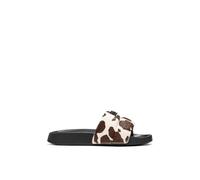 D Franklin Ciabatte Venice da donna in pelle con stampa animalier - Sandali sportivi piatti e comodi per l'estate - Taglia (37) - Modello Venezia