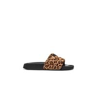 D Franklin Ciabatte Venice da donna in pelle con stampa animalier - Sandali sportivi piatti e comodi per l'estate - Taglia (39) - Modello Venezia