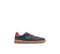 D. Franklin Sneakers Basse da Uomo Rebel in camoscio Blu Navy/Rosso - Scarpe Eleganti da Uomo - Moda Casual - Taglia (41)