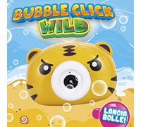 D-fun- D-Kidz Bubble Game Animal Click Tigre, Sparabolle con 2 Ricariche, Colore Giallo, DIP76653