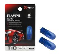 D-Gear 1202482 Lampadina T10 a Filamento, 12V 5W, Bianco, 2 Pezzi