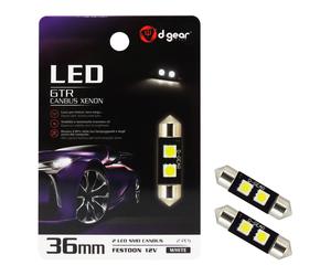 D-GEAR Lamp.siluro 10x36mm Canbus 2LED 12V bia2