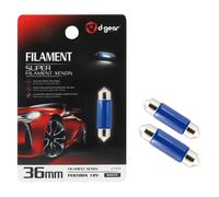 D-GEAR Lamp.siluro 10x36mm filam 12V bianco 2pz