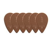 D-Grip Plettro - Janicek Nylonpicks - Forma Balcanica - per strumenti etno-folk Mandolino, Bouzouki, Balalaika - 0,90 mm Marrone - Confezione da 6 - con superficie strutturata antiscivolo