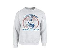 D&H Clothing Uk Vieni con Me If You Want to Lift Terminator Arnold Schwarzenegger Gym Allenamento Top Maglione Pullover Grigio L