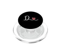 D Iniziale scritta a mano con un regalo a cuore PopSockets PopGrip per MagSafe