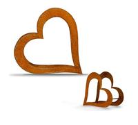 D&L Lasertec Cuore in metallo - Mensola in ruggine - Scaffale in legno per giardino terrazza - Cuore sdraiato M Plus gratis XS