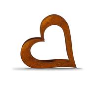D&L Lasertec Cuore in metallo - Scaffale in ruggine - Scaffale in legno per giardino terrazza - Cuore sdraiato