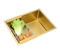 d Lavello da cucina a vasca singola sottopiano o Dropin Installat Handmade Bar Preparazione Lavello con scarico 55x40cm Fregs De Cocina &