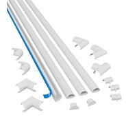 D-Line 2010KIT001 Nascondi Cavi, Canaline per Impianti Elettrici, Coprifili - 20mm (Larghezza) x 10mm (Altezza) - 4 x 1m Lunghezza Per Pacco - Bianco