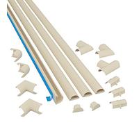 D-Line 2010KIT003, Nascondi Cavi, Canaline Elettriche, Canaline Per Impianti Elettrici, Canalina Passacavi TV, Canalina Coprifili - 4 x 1 m Lunghezza Per Pacco - Magnolia