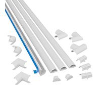 D-Line 3015KIT001 Nascondi Cavi, Canaline Per Impianti Elettrici, Passacavi TV - 30mm (Larghezza) x 15mm (Altezza) - 4 x 1m Lunghezza Per Pacco - Bianco