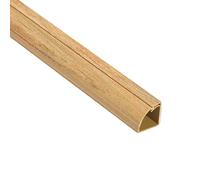 D-Line 39,9 cm effetto legno macchiato quarto rotondo canale, copertura per cavo angolare, modanatura autoadesiva per pavimento con filo metallico, contenitore per cavi per battiscopa, 2,2 cm (larghezza) x 2,2 cm (altezza) x 39,9 cm di lunghezza