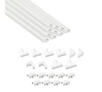 D-Line Nascondi Cavi, Canaline Elettrich, Canaline Per Impianti Elettrici, Canalina Passacavi TV, Canalina Coprifili - 10 x 40cm Lunghezza Per Pacco - 20x10mm - Bianco
