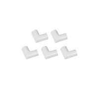 D-Line Cavo medio piegatura piatta, per l'uso con copertura per cavi da 3 cm (larghezza) x 1,5 cm (altezza) - confezione da 5, bianco