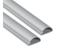 D-Line 1D3015A-2PK Passacavi, Canalina Passacavi, Tubo Passacavi, Canale Battiscopa, Passacavi TV - 2x 30mm (Larghezza) x 15mm (Altezza) x 1m Lunghezze (2-metro) - Grigio (Effetto Alluminio)