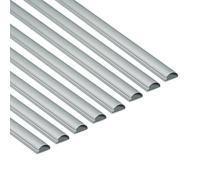 D-Line Mini Passacavi, Canalina Passacavi, Tubo Passacavi, Canalina Copricavi, Canalina Passacavi Pavimento - 30mm (L) x 15mm (A) - 8x 1m Lunghezze (Multipack 8 metri) - Effetto Alluminio