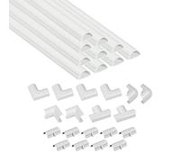 D-Line Nascondi Cavi, Canaline Per Impianti Elettrici, Passacavi Tv, Coprifili - 10 X 40Cm Lunghezza Per Pacco, Bianco, 40 x 3 x 1.5 cm, 690 grammi