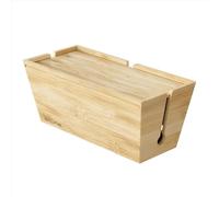 D-Line Scatola Porta Cavi in Bambù | Contenitore Naturale per Cavi e Prolunghe | Organizzatore di Fili Ecologico con Coperchio Scorrevole | Elegante Soluzione per Nascondere i Cavi
