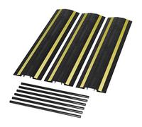 D-Line Ultra Passacavi da Pavimento - Leggero, resistente e ben visibile - 3x 1 m con aste di collegamento - Alloggiamento cavi 46 mm (L) x 20 mm (H)