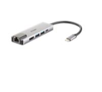 D-Link DUB-M520 replicatore di porte e docking station per notebook Cablato Thunderbolt 3 Alluminio, Nero