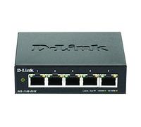 D-Link DGS-1100-05V2 5-Port Gigabit Smart Switch (10/100/1000 Mbit/s, Fanless, Metal Case), Black, Desktop