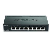 D-Link DGS-1100-08PV2/E Smart Switch Gestito PoE, 8 Porte Gigabit PoE a 64W, 802.3af/at, Supporto VLAN, Funzionalità layer 2, QoS, 802.3az EEE, Senza Ventole - Cavi di alimentazione UE, Nero