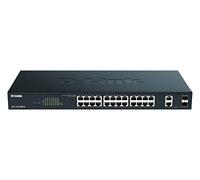 D-Link DGS-1100-26MPV2 Smart Switch Gestito Max PoE, 26 Porte Gigabit di cui 24 Porte PoE a 370W, 802.3af/at, 2 Porte Combo, Supporto VLAN, Funzionalità layer 2, QoS, 802.3az EEE, Senza Ventole