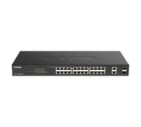 D-Link DGS-1100-26MPV2 Smart Switch Gestito Max PoE, 26 Porte Gigabit di cui 24 Porte PoE a 370W, 802.3af/at, 2 Porte Combo, Supporto VLAN, Funzionalità layer 2, QoS, 802.3az EEE, Senza Ventole