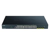 D-Link DGS-1250-28XMP/E, 28-porte Layer 2/3 Smart Managed Gigabit Switch (24x porte BASE-T PoE, 4x 10G SFP+) - Solo cavo di alimentazione UE