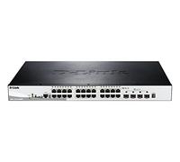 D-Link DGS-1510-28XMP/E Switch Smart Managed Gigabit per Stack da 28 Porte di cui 24 PoE e 4 10G SFP+ - Solo cavo di alimentazione UE