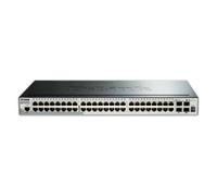 D-Link DGS-1510-52X/E, 52 porte Layer 2/3 Smart Managed Gigabit Stack Switch (48 x 10/100/1000 Mbit/s, 4 x 10 G SFP+) - Solo cavo di rete EU, Nero/Grigio