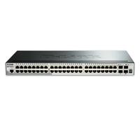 D-Link DGS-1510-52X/E, 52 porte Layer 2/3 Smart Managed Gigabit Stack Switch (48 x 10/100/1000 Mbit/s, 4 x 10 G SFP+) - Solo cavo di rete EU, Nero/Grigio