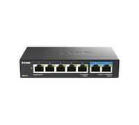 D-Link DMS-107/E Switch non gestito multigigabit a 7 Porte con da 2,5 G e cinque porte Gigabit, Senza Ventola, compatto, struttura in metallo, QoS, Plug and Play